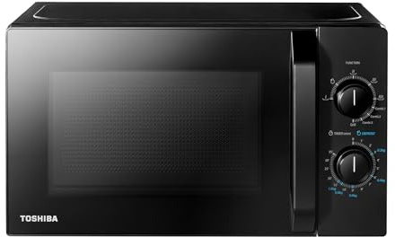 Forno a microonde TOSHIBA MW2-MG20PE(BK) da 700 W con funzione grill croccante e combinata, 5 livelli di potenza, potenza grill 1000 W, Nero