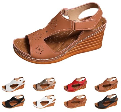 Sandaler damer sommar breda – kilsandaler peep-toes pantoletter fiskmun höga klackar slingback pumps festliga eleganta högklackade skor lätta bekväma sommarskor frizet strandskor