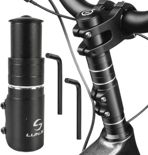 Nivofu Potence VTT Rallonge Guidon Velo 115mm Hauteur, 28.6mm Noir
