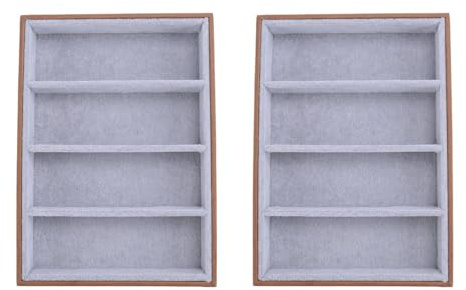 Jnchdghwa 2X Sunglasses Display Glasses Cases 4 Grids Sunglasses Display Box Glasses Display Jewelry Organizer Tray - Brown
