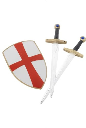 Smiffys Set de caballero cruzado, con dos espadas y escudo, 50cm / 20in Halloween, Carnaval