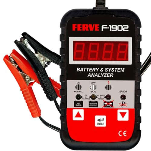 Ferve F-1902 Analizador de Baterías, Alternadores y Motores de Arranque de 12V