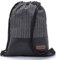 By Bers LEON Turnbeutel mit Innentaschen einfarbiges Design Rucksack Tasche Damen Herren & Teenager Gym Bag Hipster (liniegrau_schwarz)