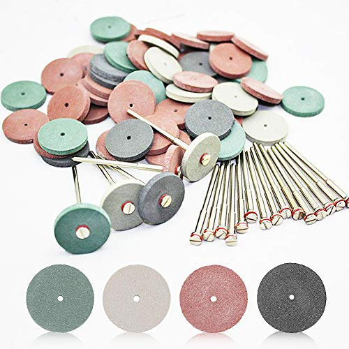 SaferCCTV 7/8 Inch 40 Pcs Dental Lab Polishing Wheels Silicone Rubber Polishers Assortment Kit,12 Pcs Mandrel Shank Perfect for Rotary Hand Pieces Dremel Rotary Tool,52 Pcs