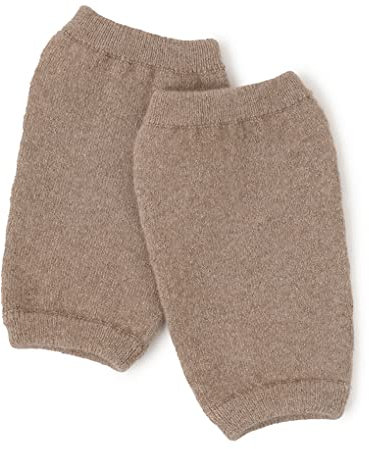 Prettystern 2 Stk. dick Gestrickt 100% Kaschmir-Wolle Kniestulpe Bein-Stulpen Gelenkwärmer Cashmere Beinwärmer für Damen und Herren Braun