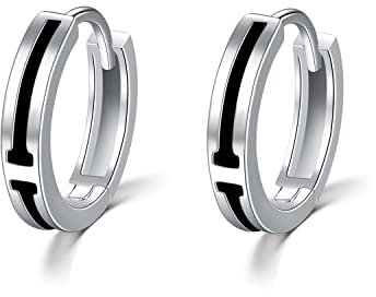 Immobird Creolen Silber 925 Klein Ohrringe Creolen Durchmesser 13mm Klein Schlafen Kreolen Unisex Damen Ohrringe Herren