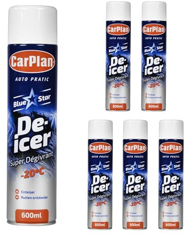 CarPlan Auto Windscreen Aerosol Deicer TETSDI600,600ml (6 Cans in Pack)