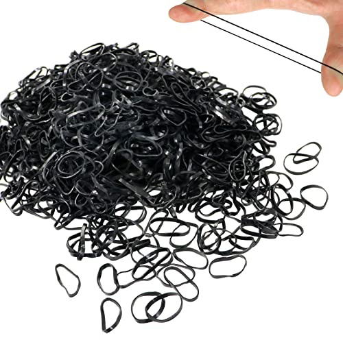 Hanyousheng 1100 Piezas Gomas Pelo Pequeñas, Mini Gomas de Pelo Niña, Gomas Trenzas, Elástico Banda de Pelo, Gomitas Pelo para Niñas Bebés Niñas Pequeñas de Pelo Dreadlocks Pequeños, Negro