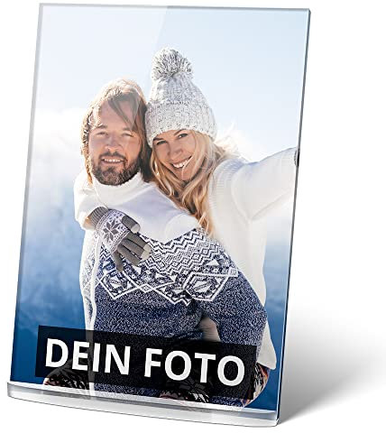 PhotoFancy® - Acrylglas mit deinem Wunsch-Bild personalisiert - Foto-Aufsteller mit eigenem Motiv selbst gestalten - Größe A5