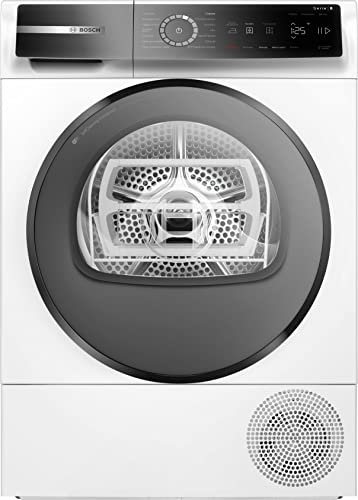 Bosch WQB245B0IT Serie 8 Asciugatrice smart a pompa di calore, 9 kg, Classe energetica C, Condensatore autopulente, Cestello per capi in lana, Sensori di asciugatura intelligenti, Bianco, 60 Cm