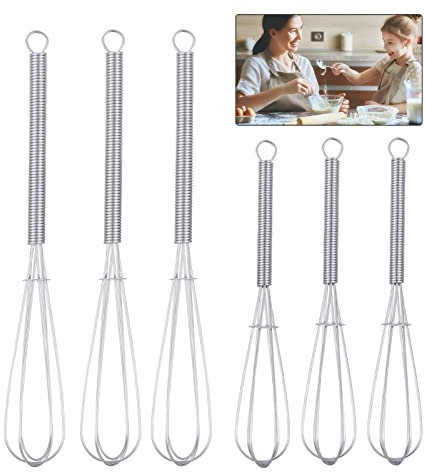 Opopark Professional Plus Whisk Set, Stainless Steel Ball Whisk, 13 cm and 18 cm, Pack of 6