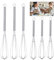 Opopark 6 Stück Profi Plus Schneebesen Set Klein Rührbesen Ballonschneebesen Mini Quirl Edelstahl Kugelschneebesen für Mischen Schlagen Aufschäumen Rühren,13cm und 18cm