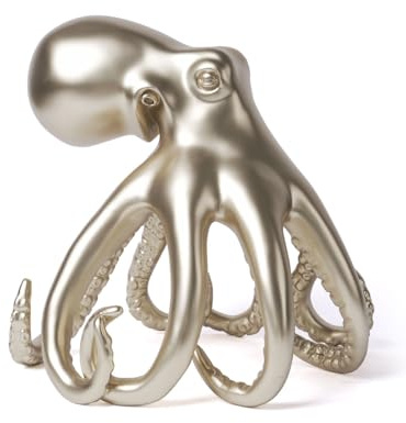 NENBOLEC Escultura de Pulpo Figura Abstracta Estatua Moderna Decoración Arte Interior Regalo para Estanterías Escritorio Mesas Resina 22cm