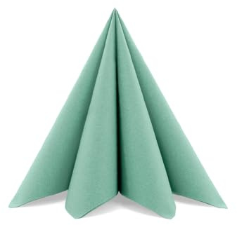 Sovie HORECA Eucalyptus Lot de 50 serviettes jetables en Linclass Airlaid, 40 x 40 cm, pliage en 4, serviettes de qualité supérieure pour la restauration, l'hôtel, la restauration et la décoration de