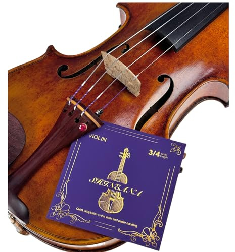 Violin Strings Full Set, Violin Strings Replacement,Long-Lasting Durability & Rich Tone - Handcrafted with Premium Materials- For All Levels (3/4 SIZE)