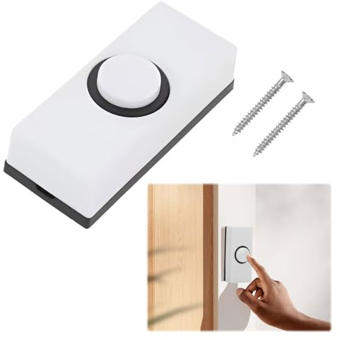 Wired Door Bell Push, Universal Doorbell Chime, Wired Doorbell, Doorbell Wired, Door Bell Button with 2pcs Screws Wall Mounted Weatherproof fits Most Doorbell Chimes for Home Garage (55 * 24 * 14mm)