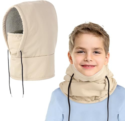 AYPOW Termisk skidmask för barn, balaklava, vintermössa, vattentät, fleece, balaklava, skidmask, vindtät och varm, justerbar huvhatt med ansiktsskydd snood-halsduk för snowboard, vandring, cykling,