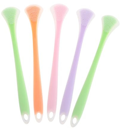 CIYODO 5 Pezzi Raschietto per Lingua Silicone per Orale Facile Trasportare e Riutilizzabile Mantiene Fresco Ovunque