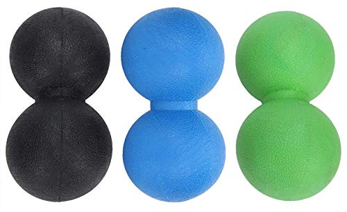 for TPR for Yoga Massage Ball Set, Muscle Relax, Portable, Fitness Body Fascia Exercise (Black + Green + Blue)