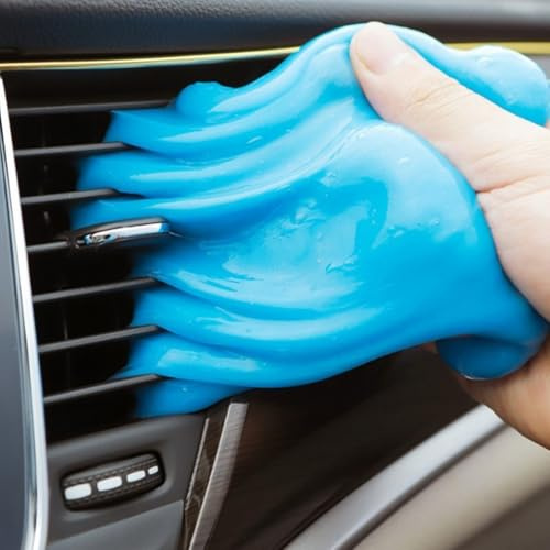 Besttoolifes Almohadilla de gel de limpieza de coche, 70 g, limpiador suave para superficies interiores, teclados y teléfonos móviles, reutilizable hasta que se oscurezca