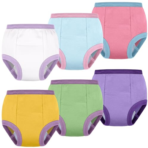 BIG ELEPHANT Lot de 6 sous-vêtements pour pot pour bébé fille, culottes de formation rembourrées et absorbantes à fleurs pour petits enfants, 3 Jahre