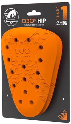 Furygan Sliders Genoux Protection Hanches Discrète Unisexe Circulation d'air Optimale, Technologie D3O pour Pantalon Jean de Moto, Orange, Taille Unique