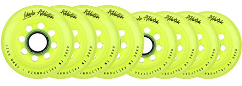 Labeda Wheels 80mm /76mm Hilo Set Addiction Yellow Inline Indoor Roller Hockey