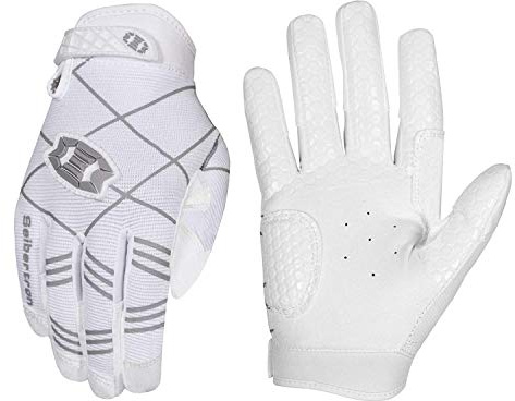 Seibertron B-A-R PRO 2.0 signatur baseball/softball strid handskar super grepp finger passform för ungdomar Youth Size-White Youth L