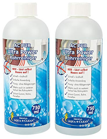 AC PUR Ultra Power Abflussreiniger effektiv & kraftvoll 2x 750ml Konzentrat Neu - Löst selbst Haare auf