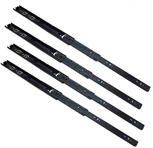 NUZAMAS 2 Paar Stahlkugellager-Schubladenführungen Rutschen 14inch (35 cm) Vollauszug für die Schubladenseite