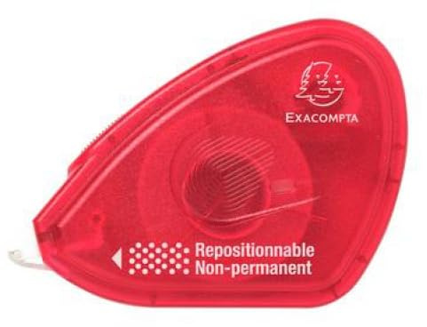EXACOMPTA Lot de 6 DÉROULEUR D'ÉTIQUETTE adhésif repositionnable double-face, long. 15m