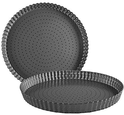 Space Home - Stampo Crostata Perforato Con Fondo Amovibile - Teglia per Quiche e Crostate - Furba e Removibile - 24 cm