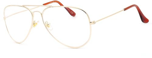 NEW VISION Lunettes, Lunettes Loupe, Lunettes De Lecture, Style Pilote Monture Métal Rétro, Lunette De Lecture Homme Femme, NV8132 (Or, 1, Dioptrien)