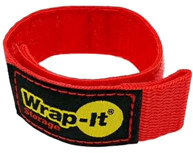 Wrap-It Storage Quick-Strap Cord Wraps, 9 inch (12 Pack) Red - Hook and Loop Strap, Extension Cord Holder Gifts for Boat, Rope, Hose, and Cable Storage and Organization