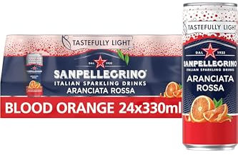 San Pellegrino Italian Sparkling Drinks Tastefully Light Sparkling Blood Orange Canned Soft Drink 24 x 330ml | 69k Cals per Can