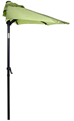 BUTLERS Halbrunder Sonnenschirm (185 x 95 cm) Schirmstange Ø 38 mm -SIESTA- Balkonschirm mit Kippfunktion, Kurbel, UV-Schutz | ideal für Wandmontage am Balkon | Sonnenschutz für Garten, Terrasse