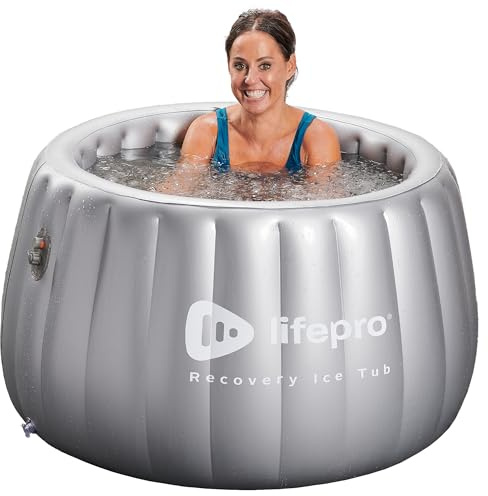 LifePro 2-Person Portable Ice Bath Tub - Self-Inflatable Cold Plunge Tub for Adults - Gray Square Ice Bath Tub