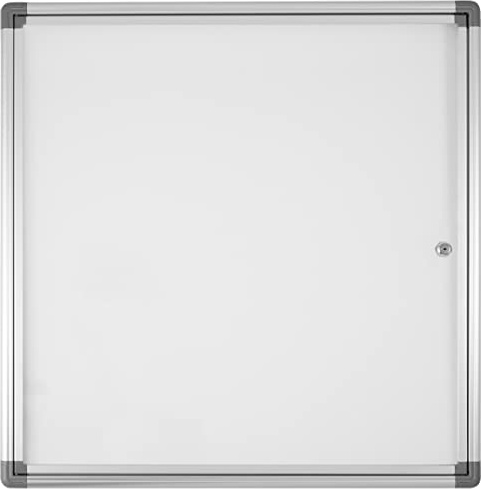 Danieli Store - Tablón de anuncios con cerradura para 6 folios A4 - Tablones magnéticos de aluminio para pared, puerta abatible de metacrilato