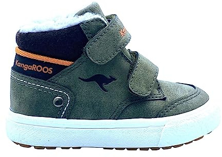 KangaROOS Unisex Kinder K-Hut Sneaker, Olive Flame, 24 EU