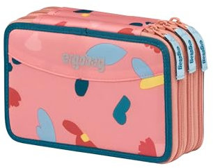ergobag Maxi Mäppchen Set 40-Teilig, Lyra Bunt- und Filzstifte, Kleingeld Fach, Lineal, Schere ZitronenfaltBär - Rosa