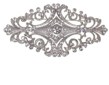 BROCHE MANTILLA VINTAGE PLATEADO 7X2 CM