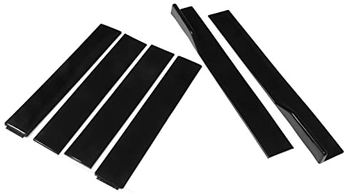 6PCS Gonna Laterale Universale, KIMISS Minigonne Laterali Inferiori per Auto ABS Flessibile Esterno Linea di Fondo Laterale Inferiore per Automobile(Nero)