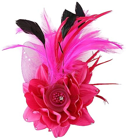 Broche Fleur En Plume Pour Femmes Tissu Fait à La Main Élégante Broche Fleur Plume Bandeau Costume Manteau Vêtements Accessoires Cheveux Épingles à Cheveux Décorations De Fête