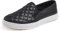 Feversole Damen Casual Slip On Sneaker Komfort Cupsole Loafer Flats, Schwarzes gestepptes veganes Leder FVS00123-38.5EU