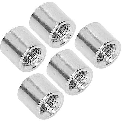50 Stück Runde Gewindemuffen, Rundmuffen, M5 x 0,8 Innengewinde 8mm Länge Runde Kupplung Mutter, Edelstahl Verbindungsmuffen Langmuttern Distanzmuttern Steckverbinder Muttern Kupplungsmutter