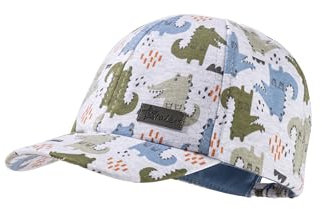 Sterntaler Basecap Krokodile - Jungen Baseball Cap aus Singlejersey mit Krokodil Druck - Sommer Cappy elastisch mit Gummi - sportive Baby und Kinder Schirmkappe, UV-Schutz 50+, silber, Größe 51