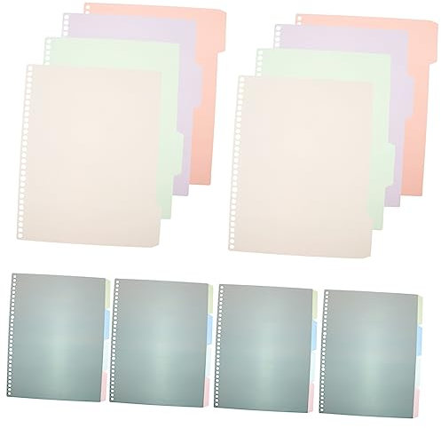 FOYTOKI 6 Sets Klarsichtfolien A4 mit Index Kann für Ordner A4, 30 Löcher Prospekthüllen, Oben Offen Klarsichthüllen für Register und Ordner Trennblätter