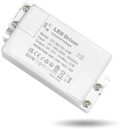 led trafo 12v 1A, led transformator 12v 12w, trafo 230v auf 12v, netzteil 12v 12w, kein LED-Flimmern, Kein Rauschen, für G4 GU5.3 MR11 MR16, Nicht Dimmbar