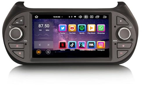 GONFEN 7 pollici 8-Core Android 14 Autoradio GPS Navigatore per FIAT Fiorino Qubo Citroen Nemo Peugeot Bipper Supporto Touchscreen Bluetooth Wireless Carplay Android Auto WiFi DSP RDS 4GB RAM+64GB ROM