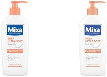 Mixa Shea Ultra Soft Body Milk, intensiv nährende Körpermilch, mit Sheabutter und pflanzlichem Glycerin, für trockene und raue Haut, 250 ml (Packung mit 2)